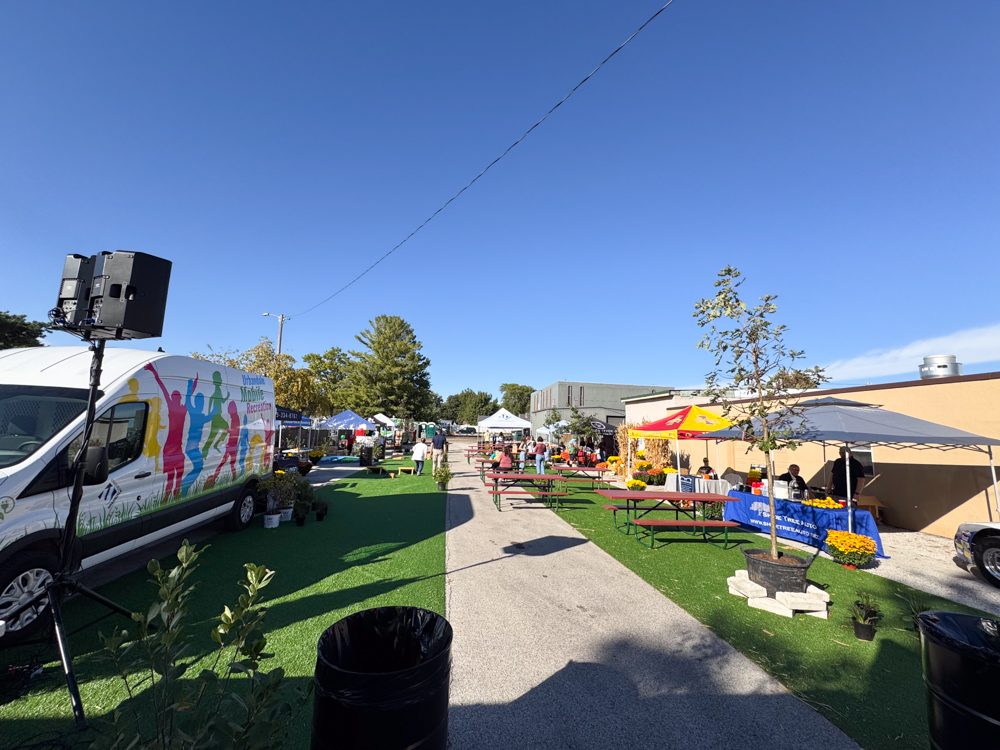 Set up at the Downtown Urbandale Block Party